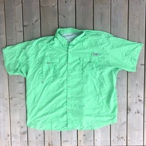 Columbia PFG Vented Green Button Down Shirt 5X